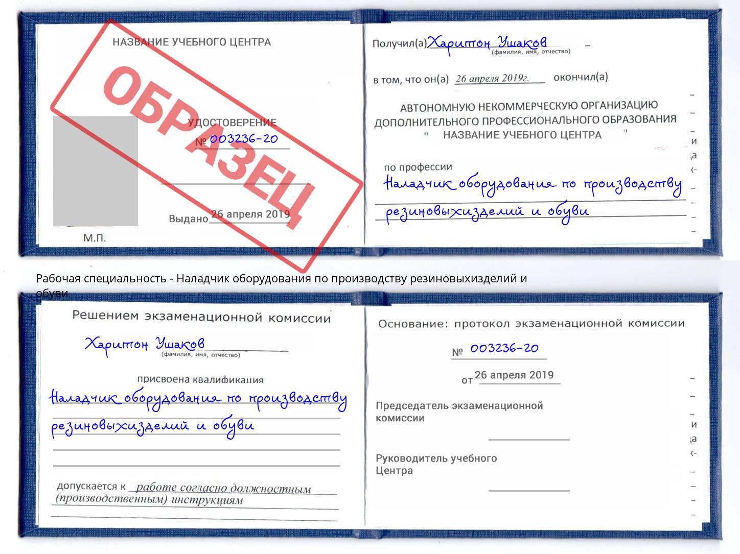 Наладчик оборудования по производству резиновыхизделий и обуви Новотроицк